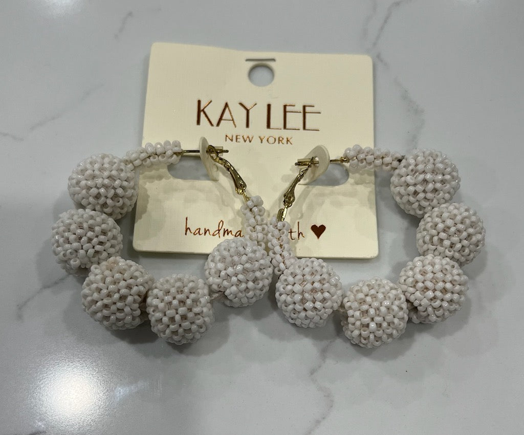 Beaded Ball Hoops