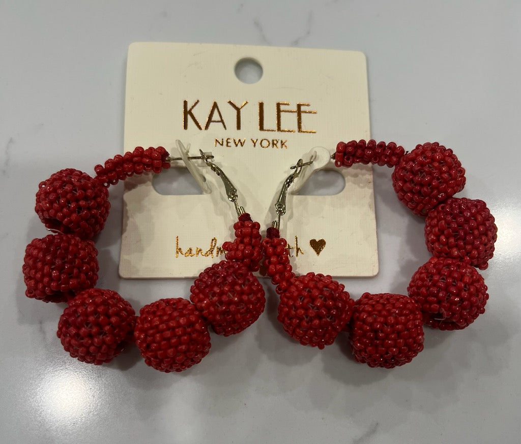 Beaded Ball Hoops