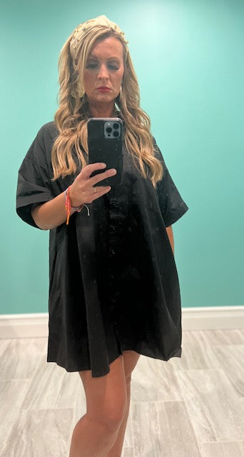 Loose Fit Mini Shirt Dress