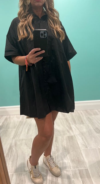 Loose Fit Mini Shirt Dress