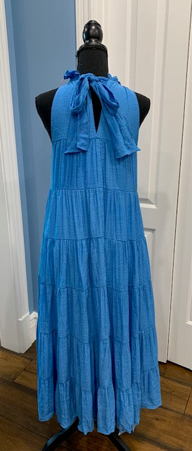 Mock Neck Sleeves Maxi Dress